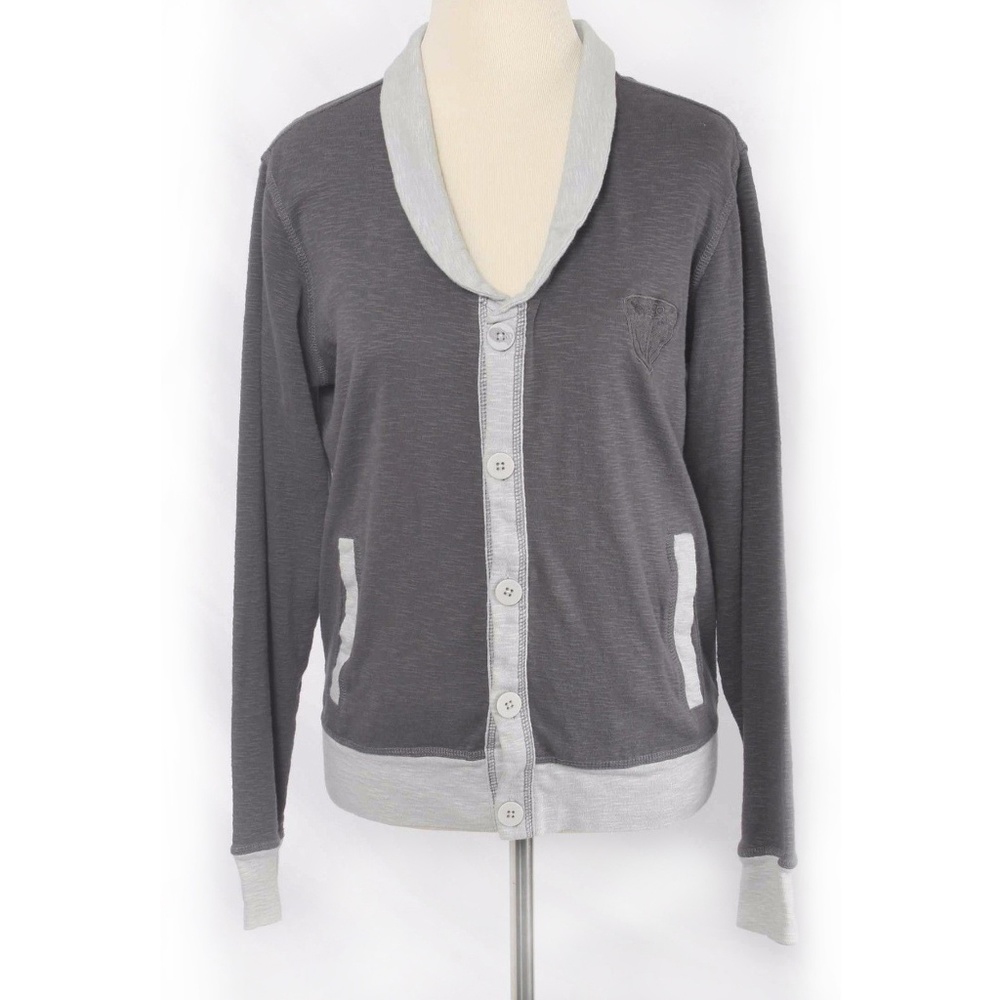 🍍RUDE Gray Slub Knit Monogram Cardigan